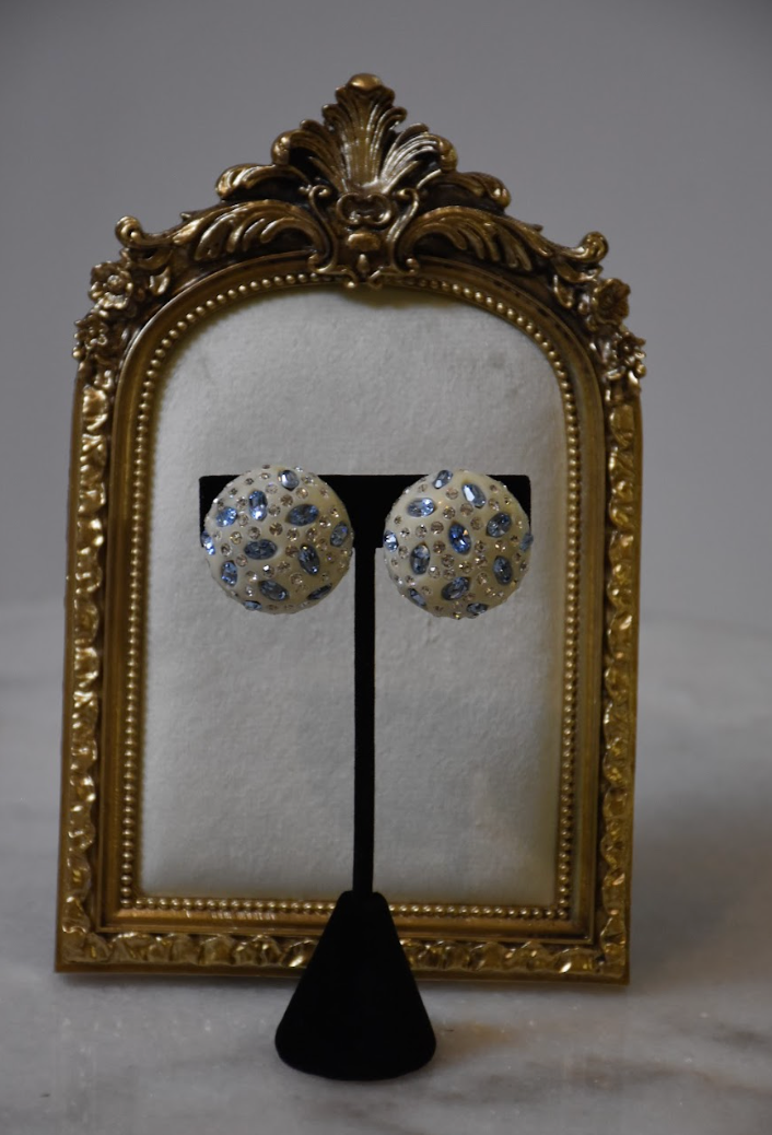 Something Blue Vintage Clip-On Earrings