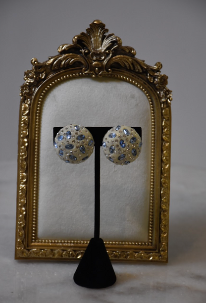 Something Blue Vintage Clip-On Earrings
