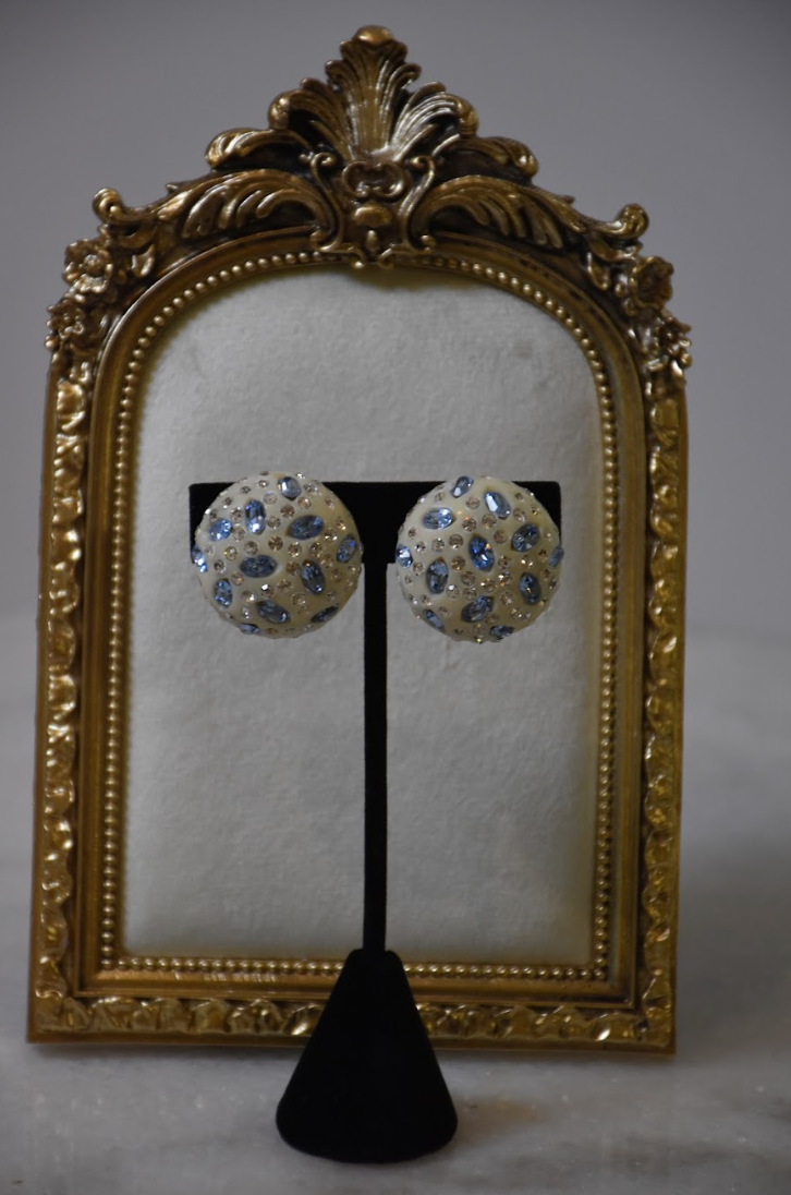 Something Blue Vintage Clip-On Earrings