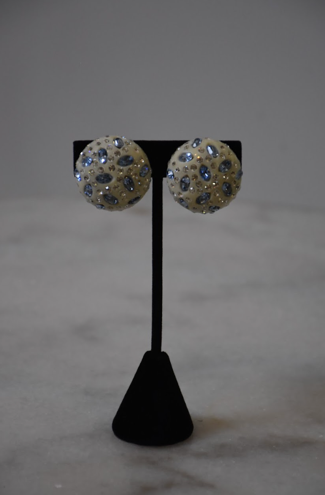 Something Blue Vintage Clip-On Earrings