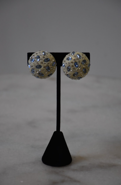 Something Blue Vintage Clip-On Earrings