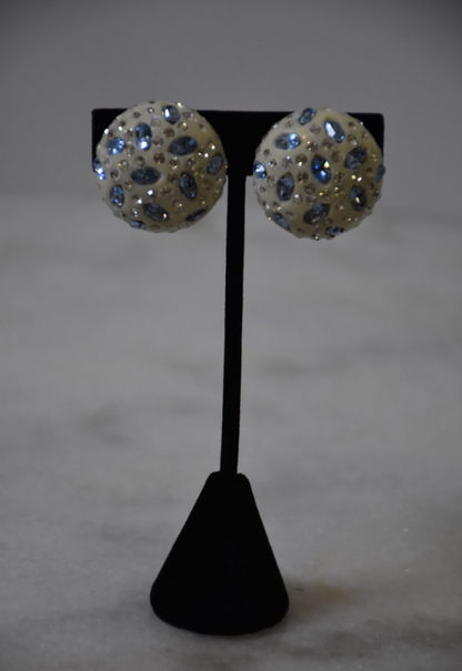 Something Blue Vintage Clip-On Earrings