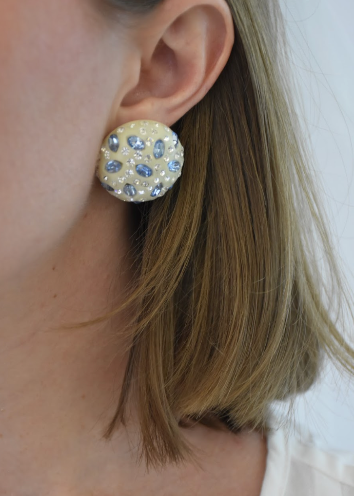 Something Blue Vintage Clip-On Earrings